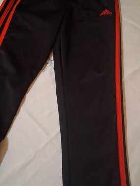 Adidas Black Track Pants with Red Stripes 7 260884